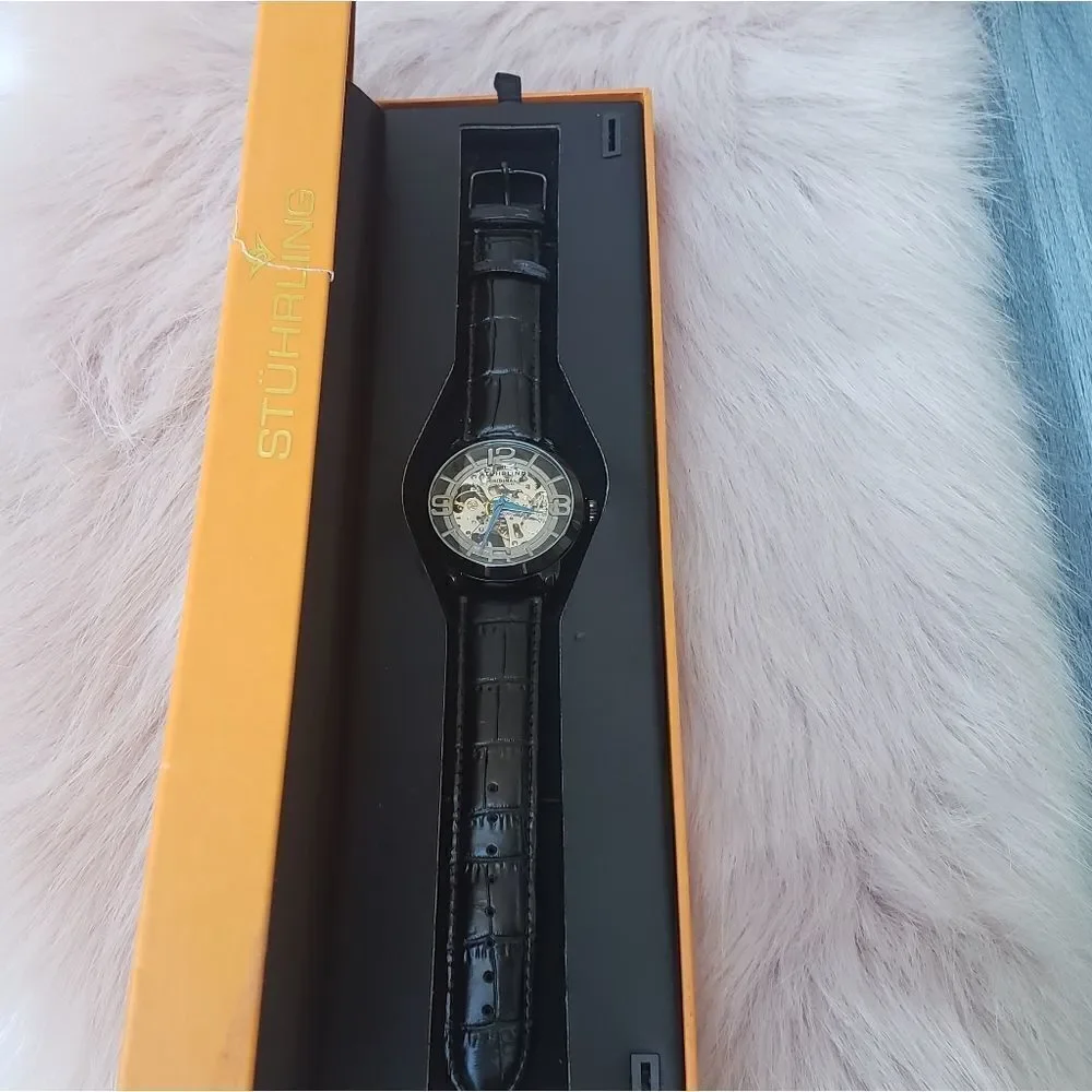 Stuhrling Authentic men's skeleton automatic watch